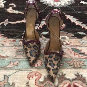 Leopard heels with ankle strap nwot